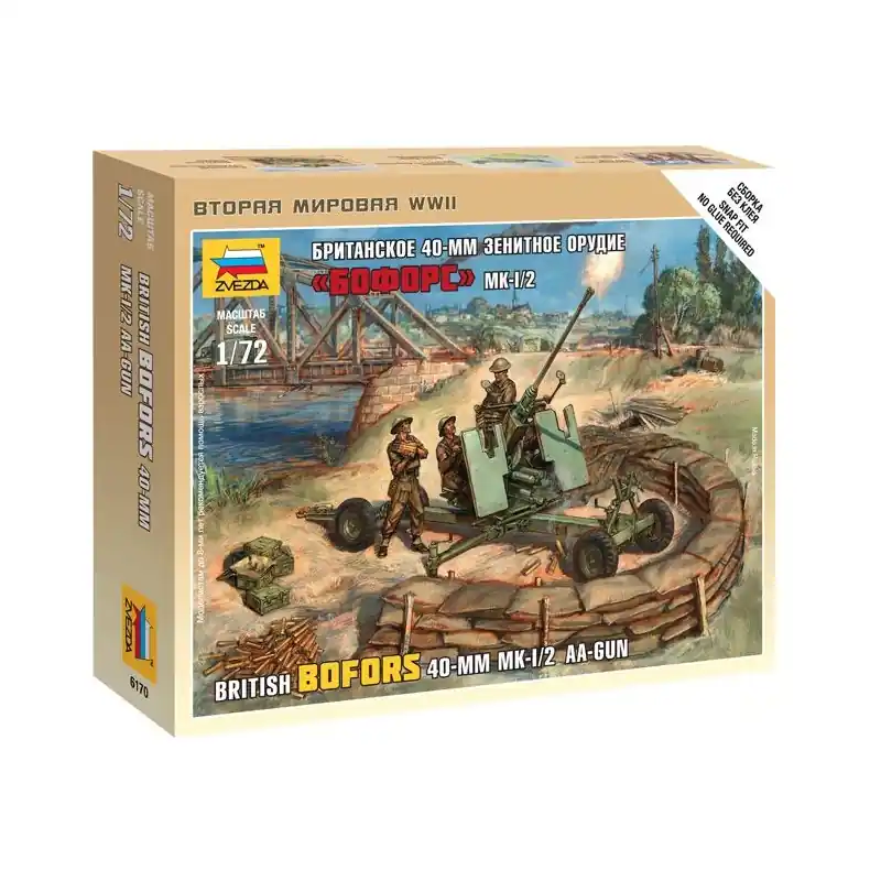 ZVEZDA 6170 MAQUETTE MILITAIRE CANON BOFORS 40MM 1/72 Commander Vite