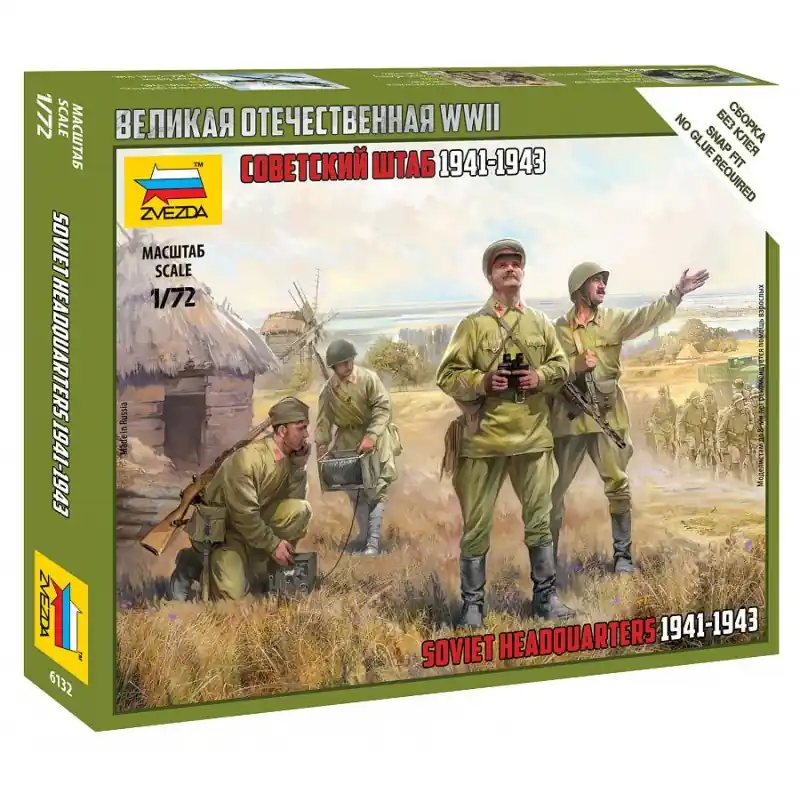ZVEZDA 6132 MAQUETTE FIGURINES MILITAIRE ETAT-MAJOR SOVIÉTIQUE 1/72 Nouvel Arrivage