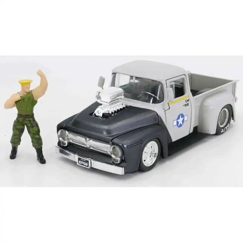 Achat Immédiat JADA 34373 FORD F100 PICK-UP W/ GUILE FIGURE GREY HOLLYWOOD RIDES 1956 1/24