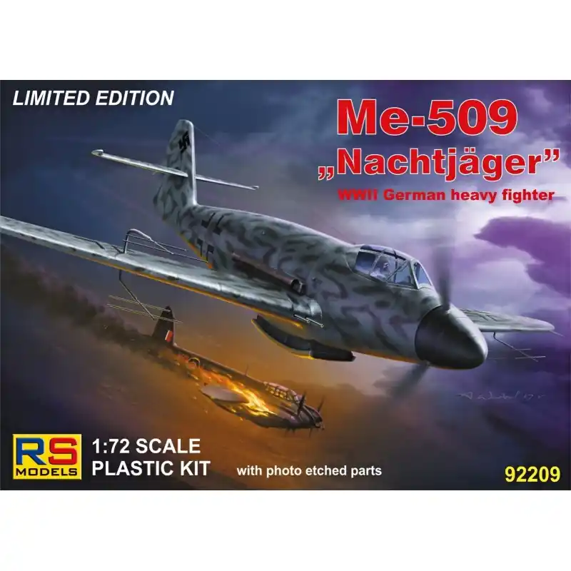 Réduction RS MODELS 92209 MAQUETTE MESSERSCHMITT 509 "NIGHTFIGHTER" 1/72 (4 decal v. for Luftwaffe)
