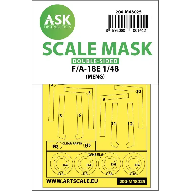 ASK ART SCALE KIT M48025 MASK F/A-18E (MENG) 1/48 Offre Exclusive