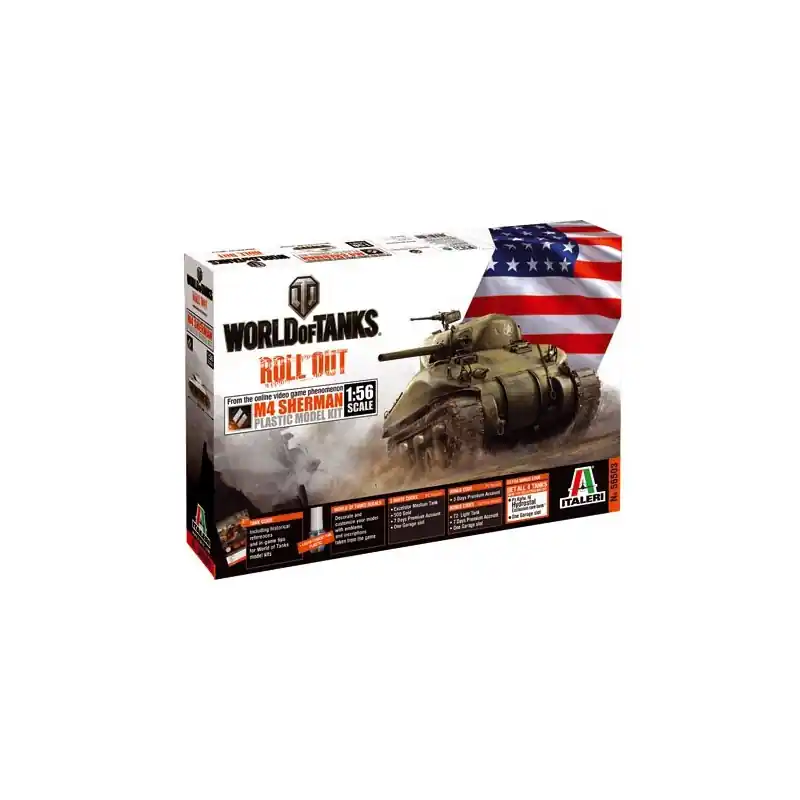 Seulement Aujourd'hui ITALERI 56503 MAQUETTE MILITAIRE CHAR M4 SHERMAN WOLD OF TANKS 1/56