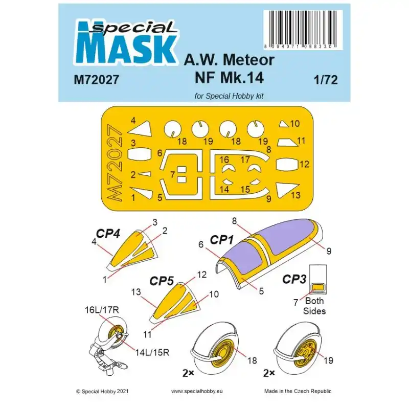 SPECIAL MASK M72027 A.W. METEOR NF MK.14 MASK 1/72 Achat Immédiat