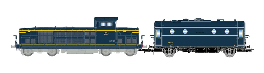 Meilleure Vente LOCOMOTIVE DIESEL 040 DG-18 + FOURGON-CHAUDIERE 800KG/H SHMPF 568 LIVREE BLEU SNCF - DIGITAL SOUND (A RESERVER)