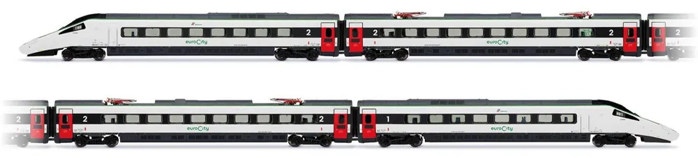 Expédié Aujourd'hui COFFRET DE 4 ELEMENTS ETR 610 NOUVELLE LIVREE EUROCITY FS TRENITALIA - (A RESERVER)