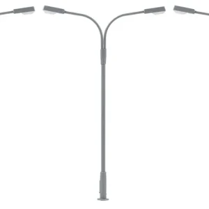 *SOLDES* - 3X LAMPADAIRES DE RUE DEUX BRAS LED BLANC FROID 94MM Remise