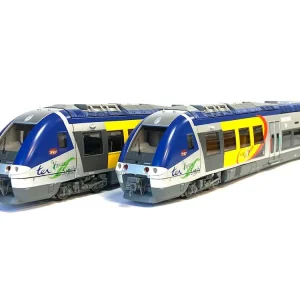 *SOLDES* - AUTOMOTRICE AGC X76743/76744 3 ELEMENTS LIVREE METROLOR VALLEE DE LA SARRE SNCF Populaire
