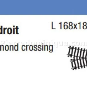 CROISEMENT DROIT L168X181mm ANGLE 22.5 Nouveauté