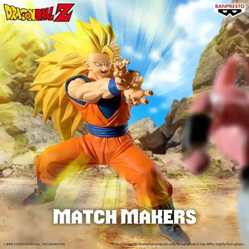 NEW! Bandai BP30056 Banpresto Dragon Ball Z Match Makers - Super Saiyan 3 Son Goku (vs Majin Buu / Pure) Commande En Gros