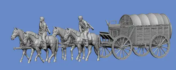 Satisfait Ou Remboursé NEW! Germania-Figuren 48-WW2-0574 Horse-Drawn Carriage With 4 Horses On The March II