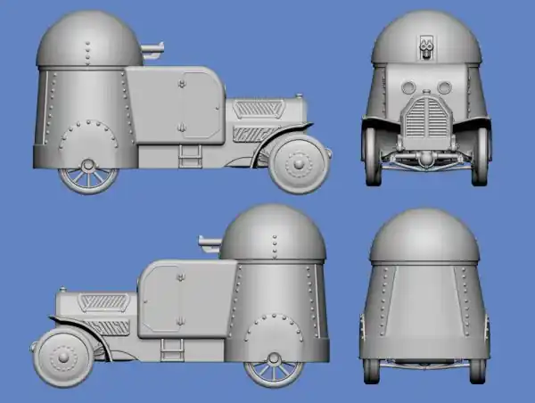 Retour Gratuit NEW! Germania-Figuren 72-WW1-0001 Austro Daimler Armored Car