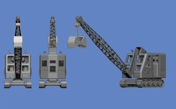 NEW! Germania-Figuren 35-Bau-1050 Krupp Dolberg D300 Crawler Rope Excavator Authentique