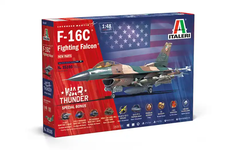 Italeri 35105 F-16C Fighting Falcon War Thunder Special Bonus Authentique