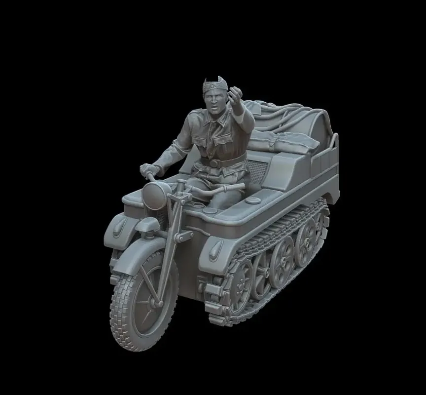 White Stork Miniatures M72017 Kettenkraftrad in Airport Service (3D-Printed) Prix Choc
