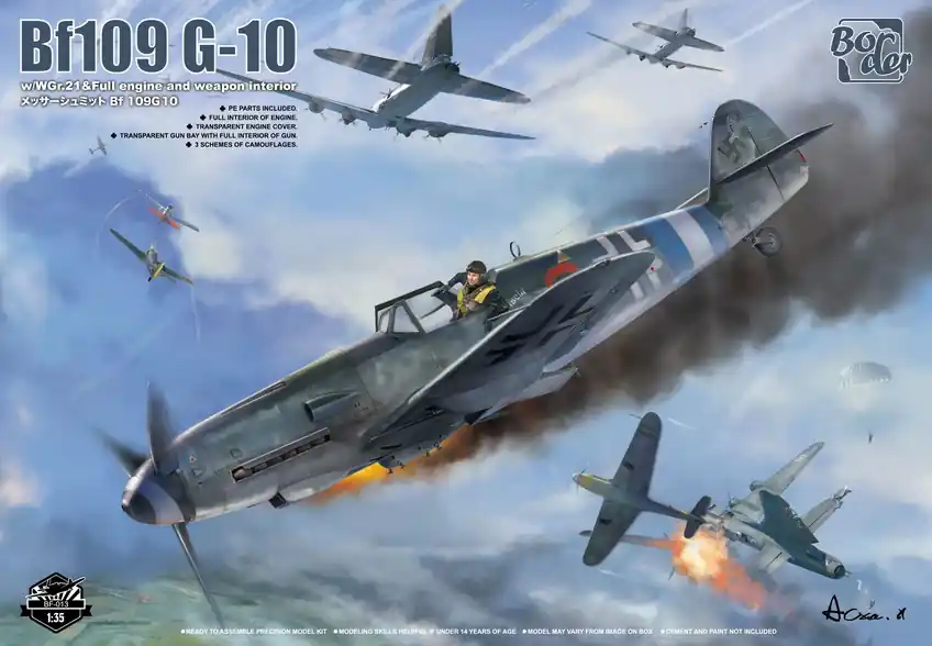 Retour Gratuit Border Model BF013 Bf 109 G-10 w/ WGr.21 & Full Engine and Weapon Interior