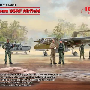 ICM DS4803 Vietnam USAF Airfield (Cessna O-2A, OV-10 A Bronco, US Pilots & Ground Personnel (Vietnam War) (5 figures)) Seulement Aujourd'hui