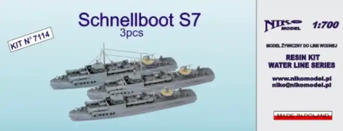 Nouveauté NIKO MODEL 7114 Schnellboot S7 – 3 pcs