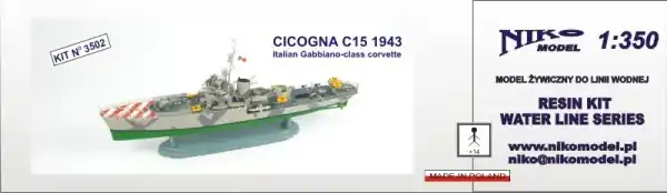 NIKO MODEL 3502 Cicogna C15 1943 Italian Gabbiano – class corvette Petit Prix