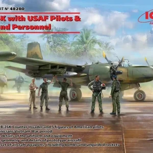 Livraison Express ICM 48280 B-26K with USAF Pilots & Ground Personnel