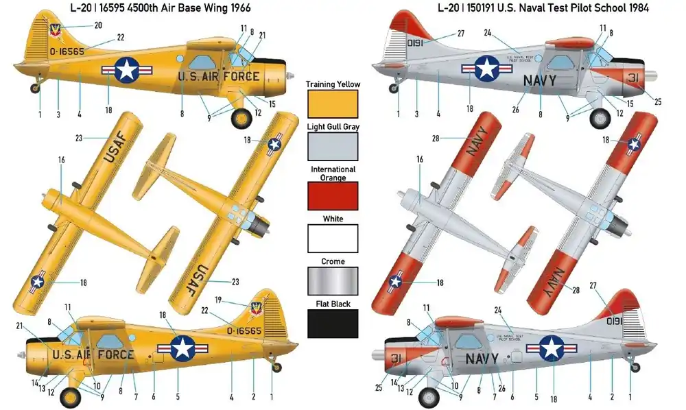 Meilleure Vente Miniwing 364 de Havilland Canada L-20 A Beaver - over America (1 kit boxed, 2 decal versions, canopy mask)