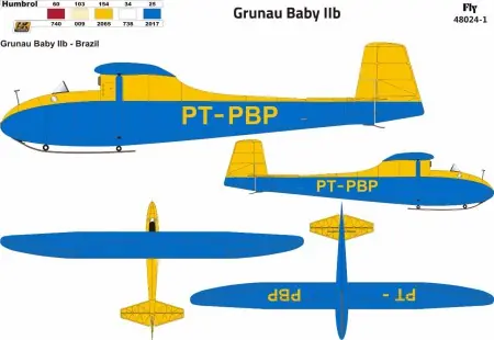 Affaire À Saisir FLY 48024 Szybowiec Grunau Baby IIb Brasil vol.1,2