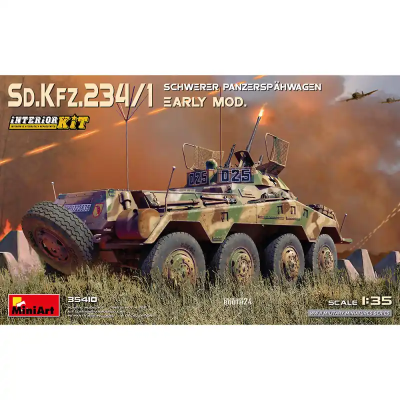 Usine Directe Sd.kfz.234/1 Schwerer Panzerspähwagen, WW II Military Miniatures Series - MINIART 35410 - 1/35