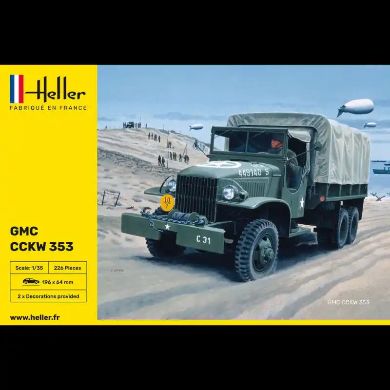 Camion Militaire GMC CCKW 353 - HELLER 81121 - 1/35 Retour Gratuit