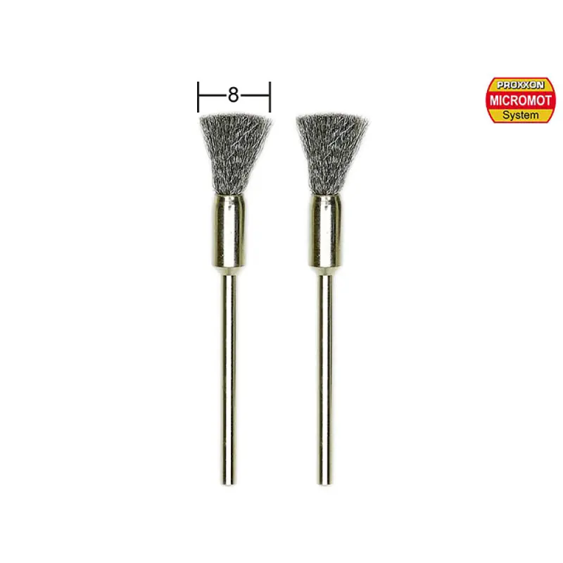 Brosses en acier "Pinceau Fin" Ø8mm (x2) - PROXXON 28951 Soldes