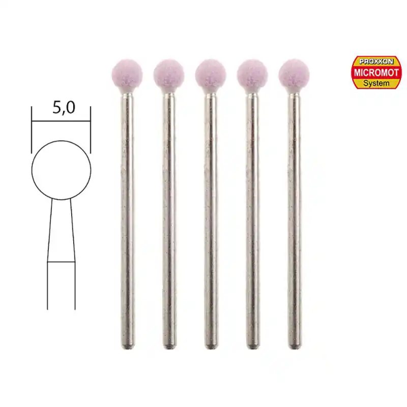 Dernier Modèle Meule, corindon rose "Boule" Ø5mm (x5) - PROXXON 28772