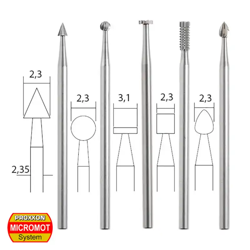Embouts de fraise "wolfram-vanadium" (x5) - PROXXON 28710 Prix Choc