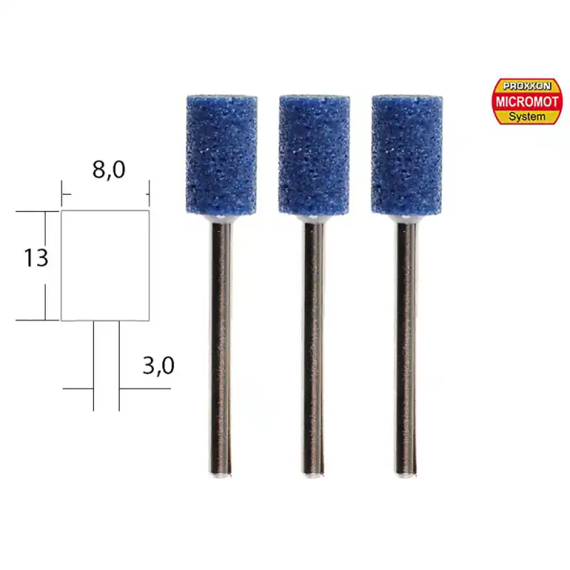 Produit De Marque Meule, corindon "Cyl." Ø8mm (x3) - PROXXON 28781