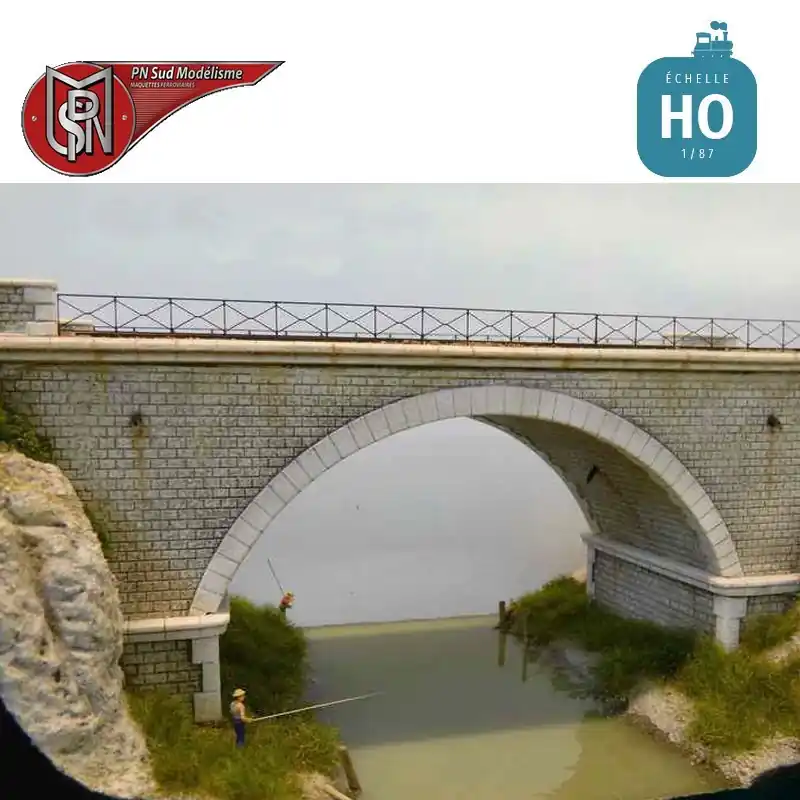 Pont 1 Arche à 2 voies HO PN Sud Modélisme 8763 Retour Gratuit