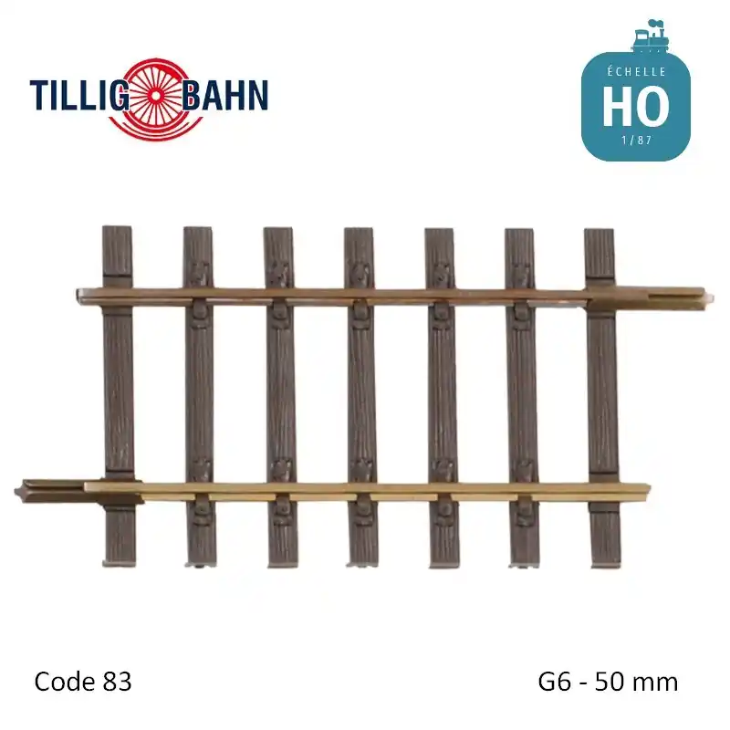 Rail droit Elite G6 50mm code 83 HO Tillig 85129 Acheter En Ligne
