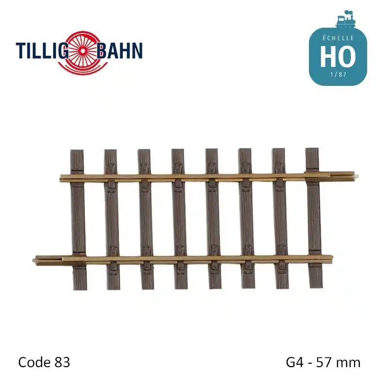 Rail droit Elite G4 57mm code 83 HO Tillig 85131 Offre Exclusive