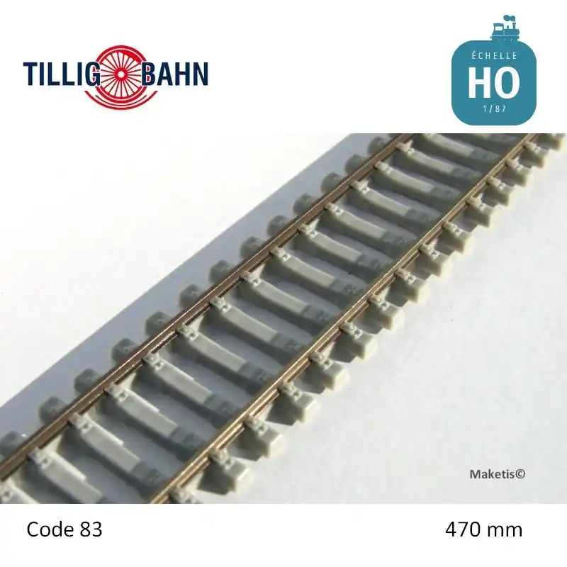 Vente Flash Rail flexible Elite 470mm traverses béton code 83 HO Tillig 85134