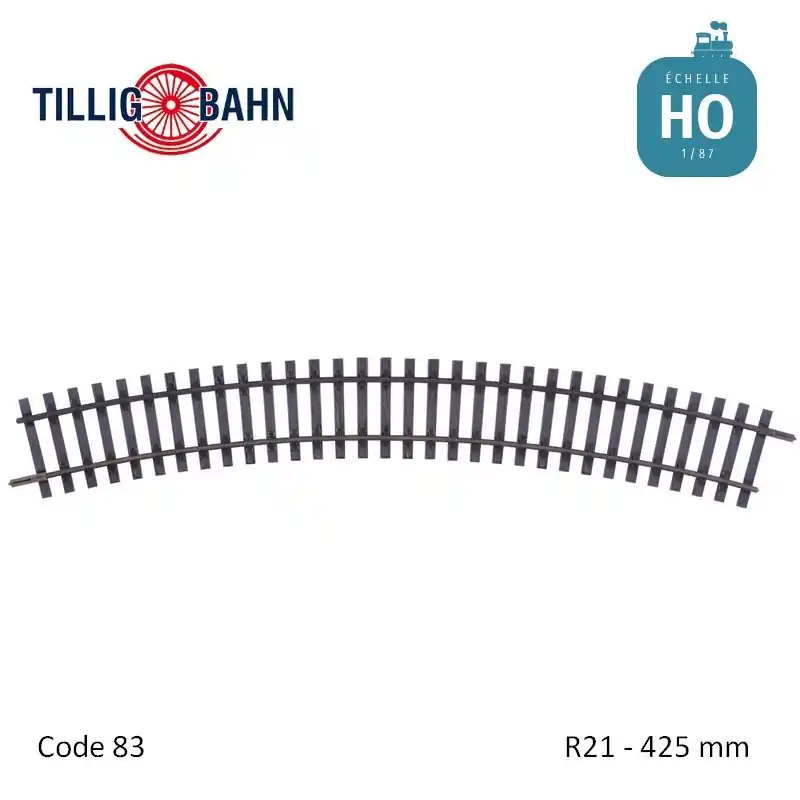 Rail courbe Elite R21 425mm code 83 HO Tillig 85141 Promotion