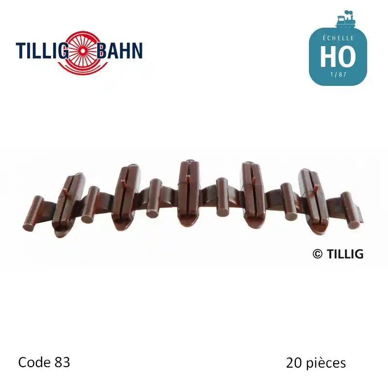 Paiement Sécurisé Eclisses isolantes brunes (20 pièces) code 83 HO Tillig 85502