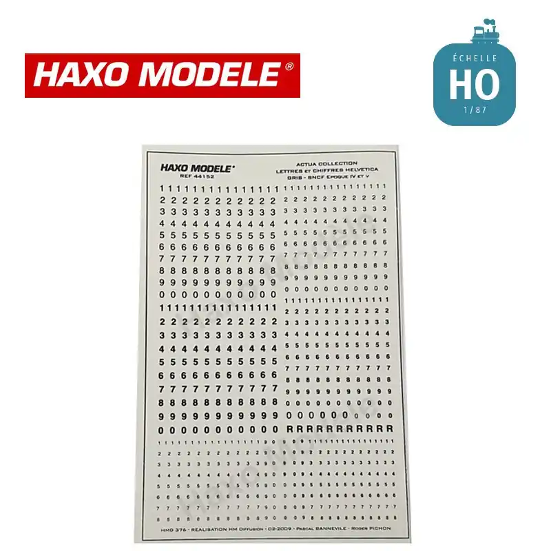 Planche marquages Helvetica 3 tailles Ep IV et V gris HO Haxo Modèle HM44152 Paiement Sécurisé