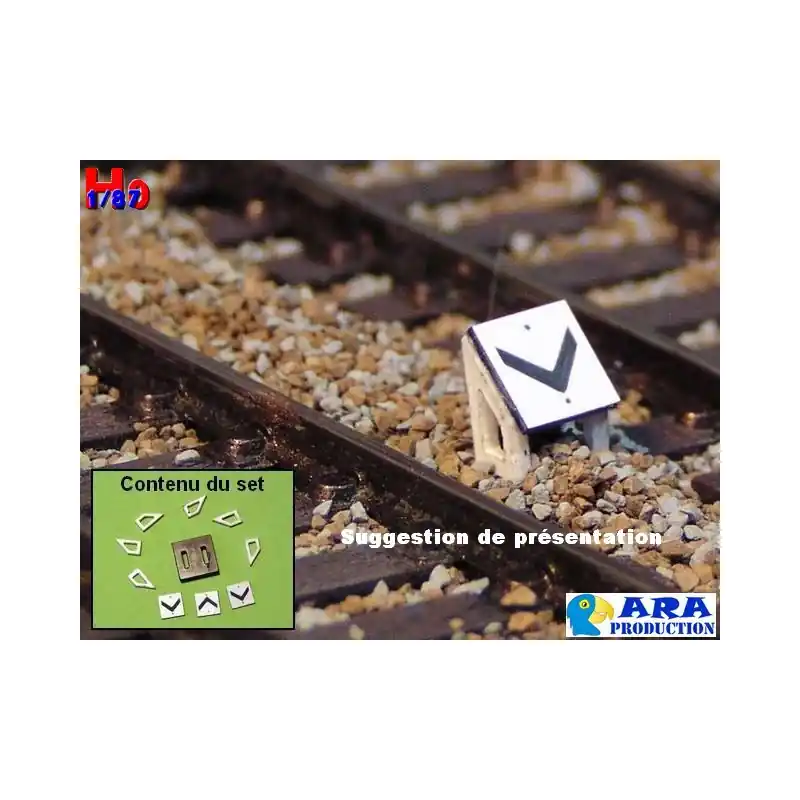 Petit Prix SNCF 3 plaques chevron pour entrevoie réduite [HO]