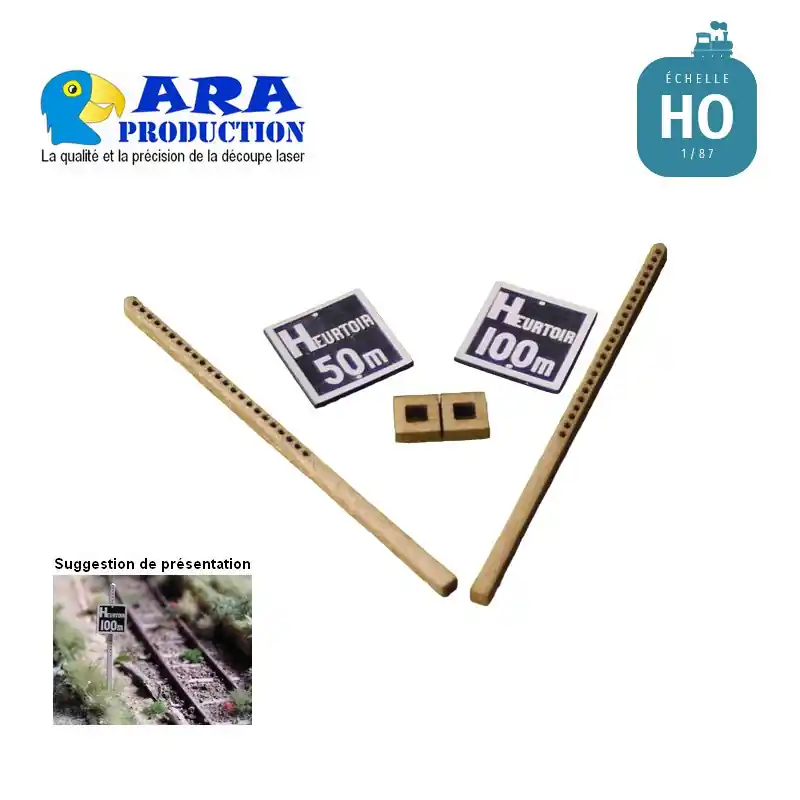 SNCF 2 plaques heurtoir 50m et 100m [HO] ARA ARHO.SIG14025A Acheter Direct