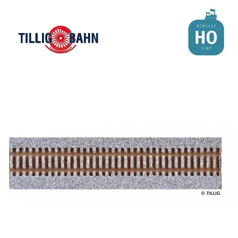 Acheter Direct Semelle ballastée HO STYROSTONE grise 950 mm traverses bois Tillig 86559