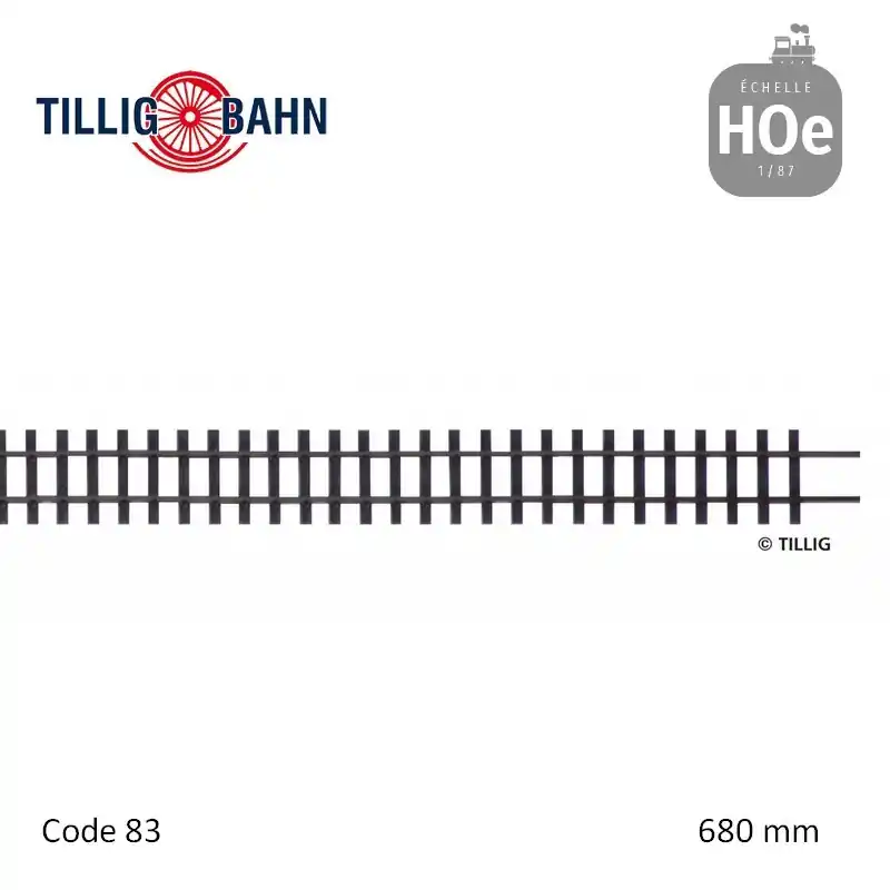 Must-Have Rail flexible Elite 680mm traverses bois code 83 HOe Tillig 85626