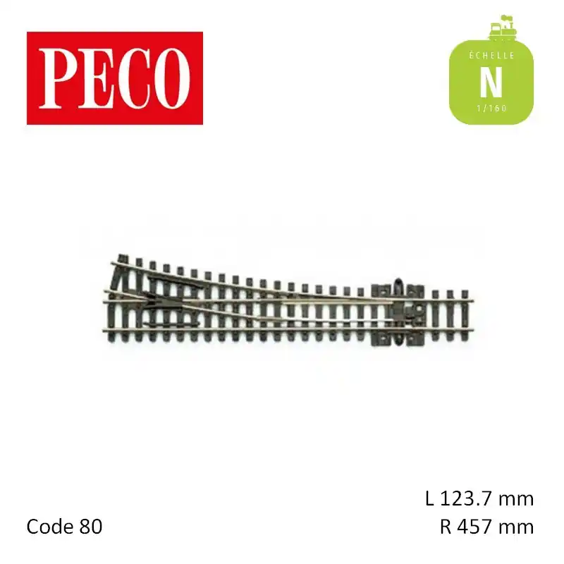 Prix Choc Aiguillage à droite Streamline Insulfrog R457mm 12° code 80 N Peco SL-395