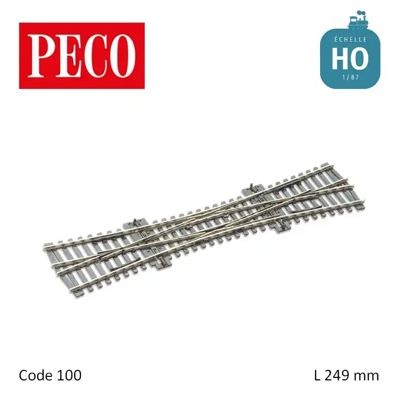 Traversée jonction double StreamLine 10° L 249mm Insulfrog HO code 100 Peco SL-90 Dernier Modèle
