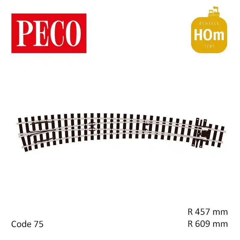 Bon Plan Aiguillage courbe à gauche Streamline Electrofrog R609/457mm Code 75 H0m Peco SL-E1487