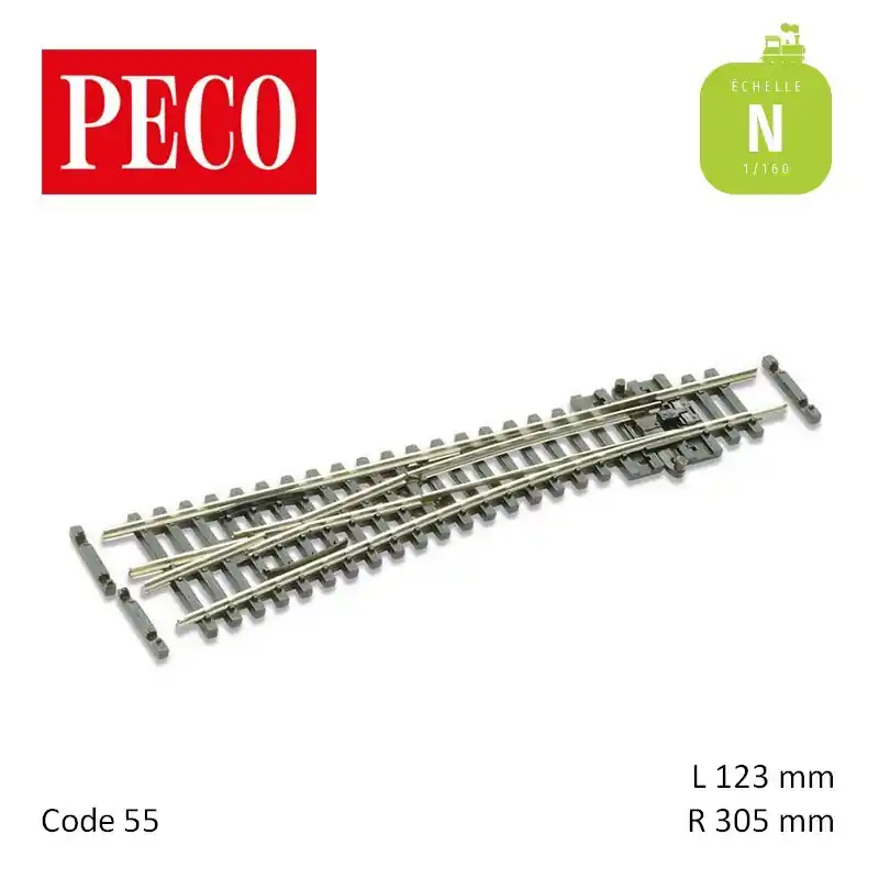 Promotion Saisonnière Aiguillage court à gauche Streamline Electrofrog R305mm 10° code 55 N Peco SL-E392F