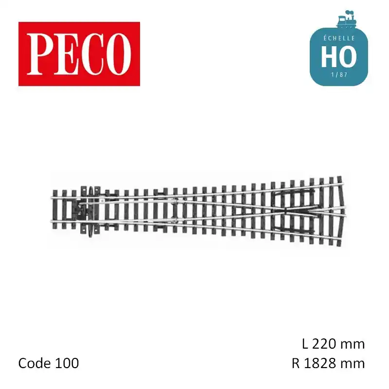 Aiguillage symétrique long Streamline Electrofrog R1828mm 12° code 100 HO Peco SL-E98 Seulement Aujourd'hui