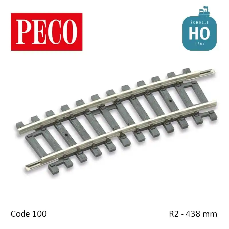 Dernier Modèle Rail courbe Setrack R2 438mm code 100 HO Peco ST-227