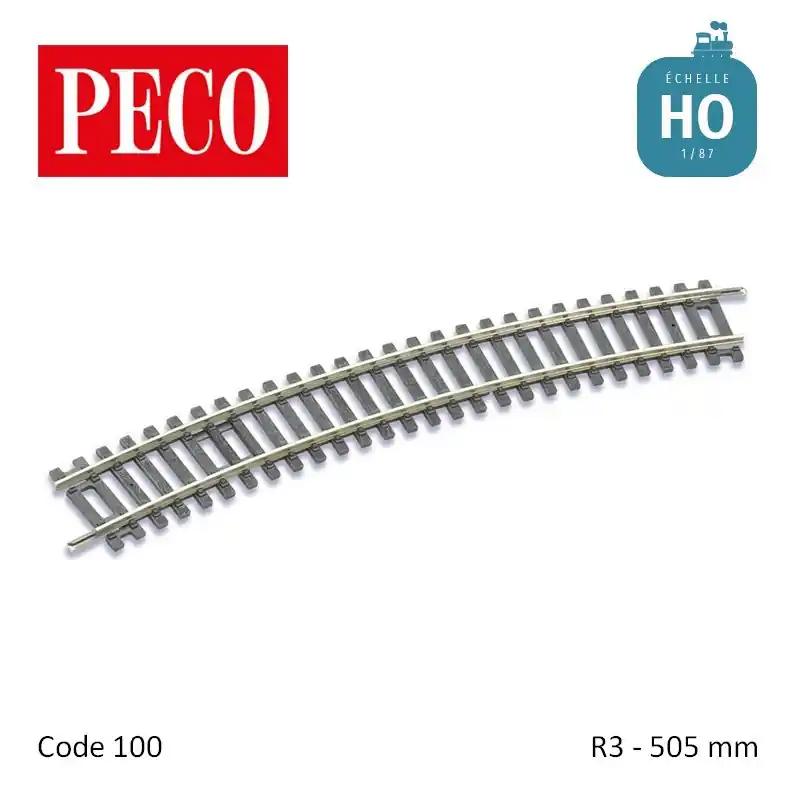 Prix Choc Rail courbe Setrack R3 505mm code 100 HO Peco ST-230