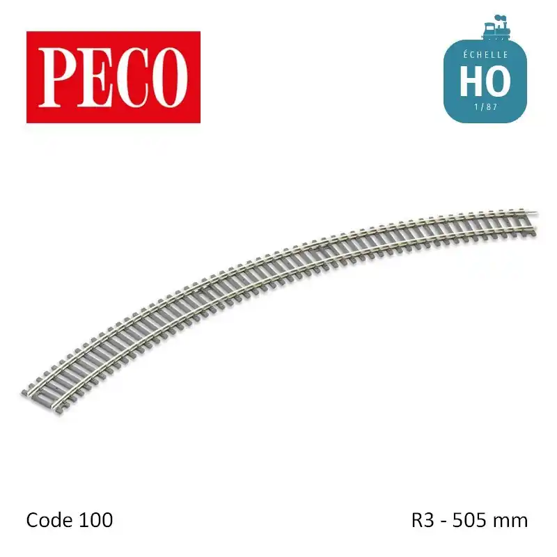 Vente Directe Rail courbe Setrack R3 505mm code 100 HO Peco ST-231